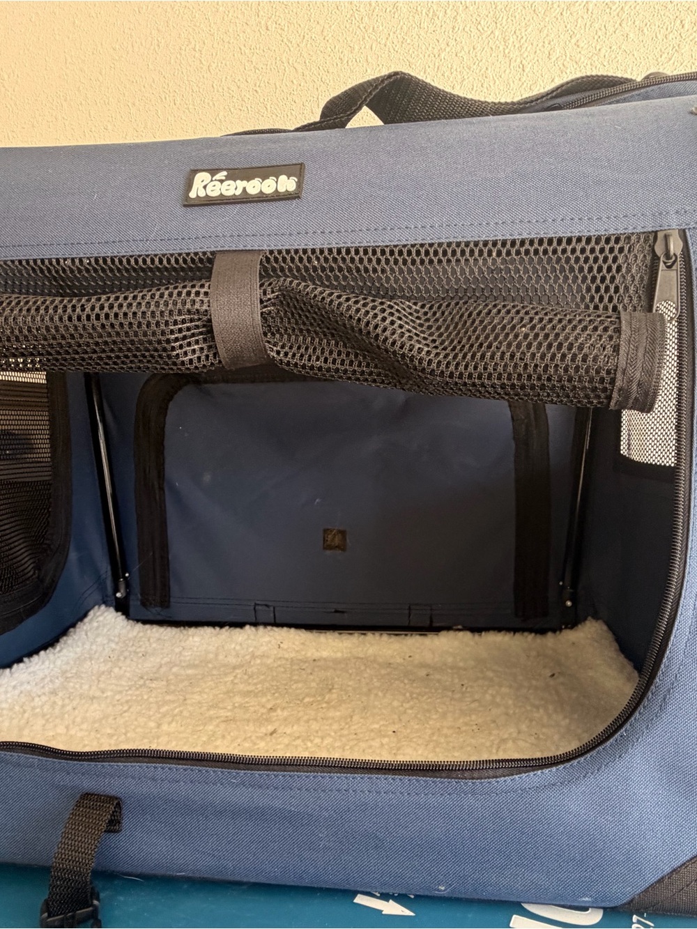 Navy Small Soft-Sided Pet Carrier with Mesh Venting